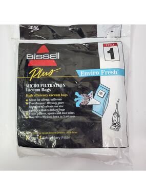 Bissell Plus Enviro Fresh Style 1 Vacuum Bags Fits 3550 Series, 3086